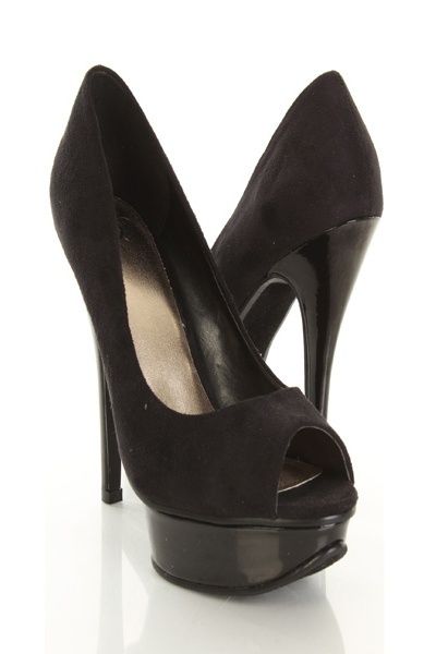 Peep toe Nobuk Preto